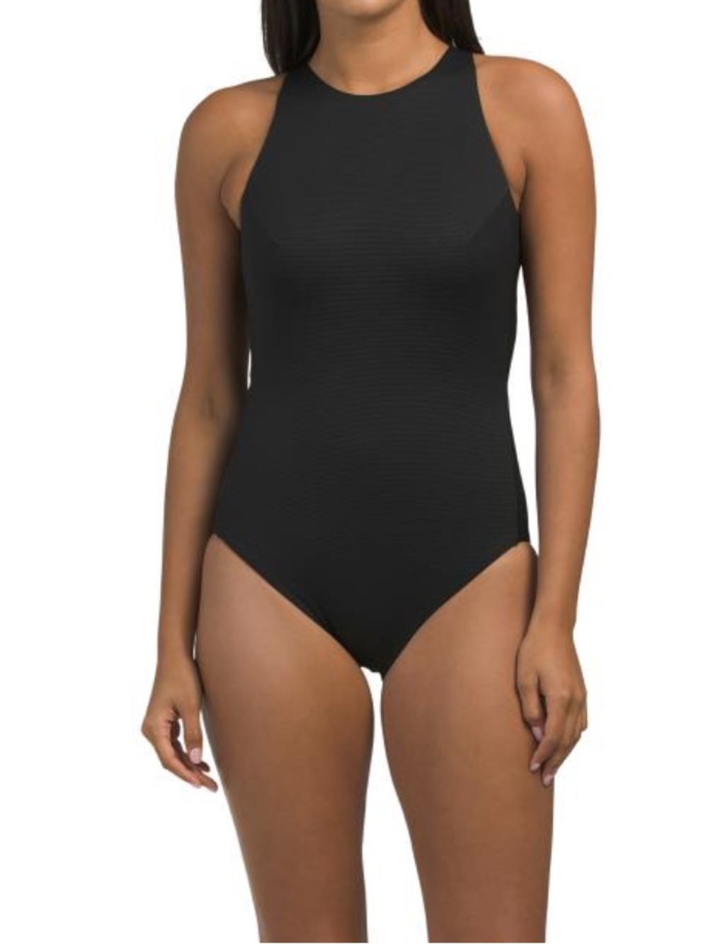 Spanx Black High Neck One-Piece Swimsuit - Women Swim